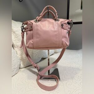 Gently Used Botkier Pink Leather Handbag with Silver Crossbody Bag